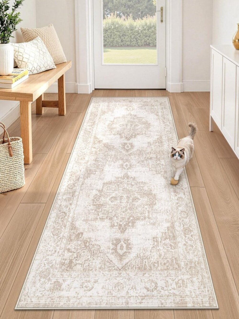 Runner Rug 2x6 Washable Rugs: Vintage Hallway Kitchen Runner Non Slip Low Pile